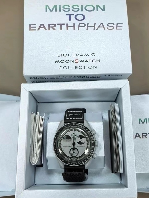 Swatch Black And White Mission To Earthphase Bioceramic Watch 260$